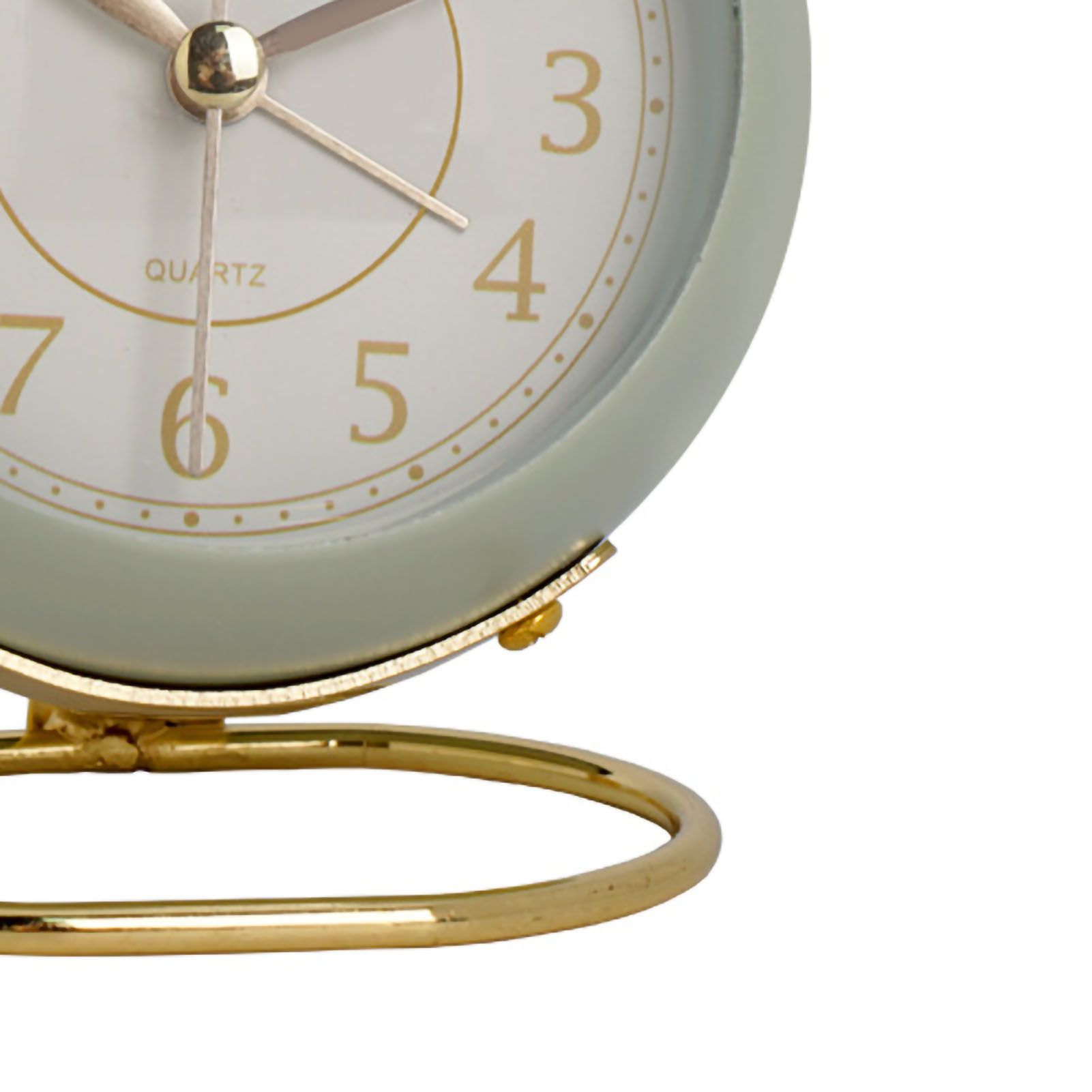 European Style Metal Clock Ingenious Mute Round Children Electronic Quartz Alarm Clock for Living Room Bedroom Light Green โ image 4