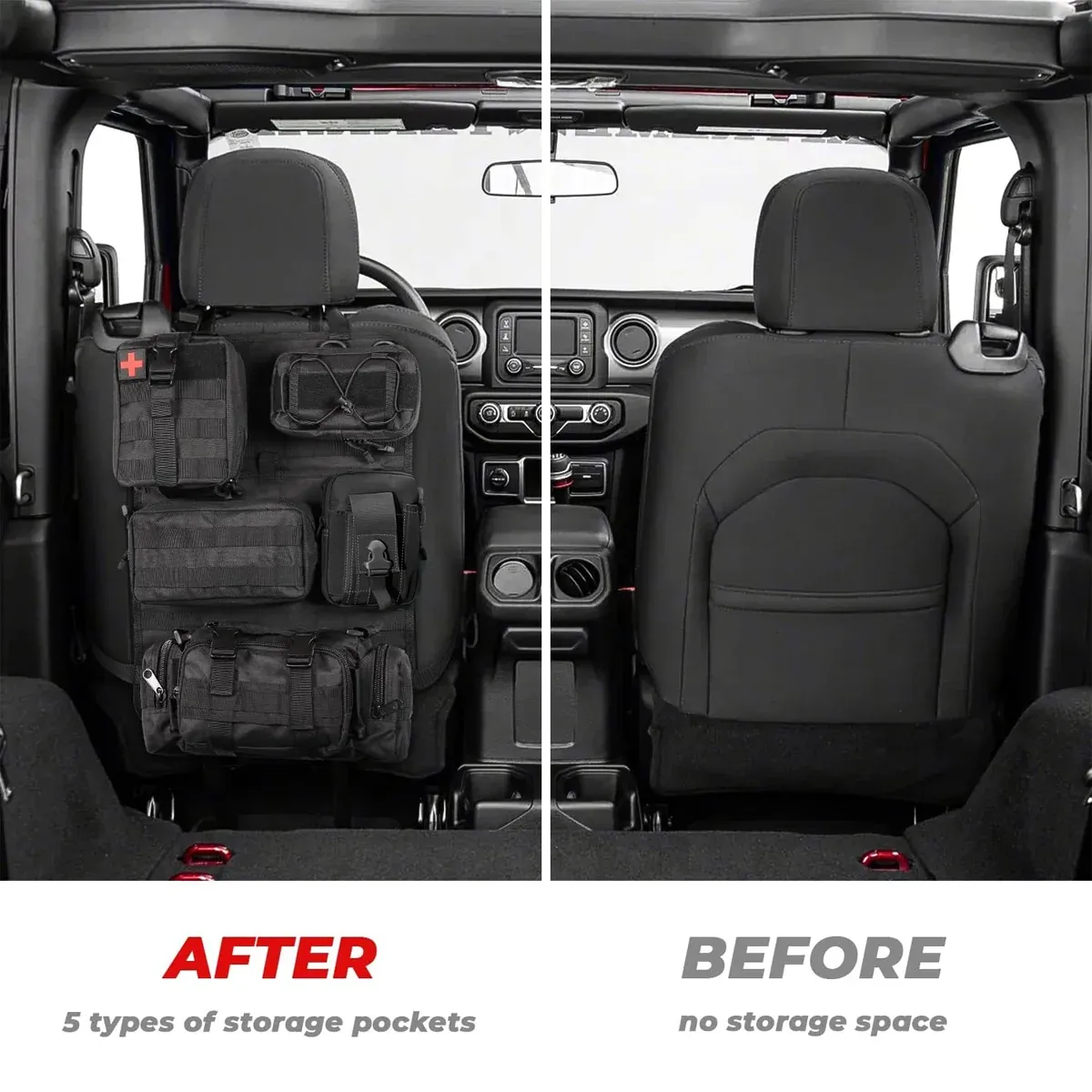 Car Universal Rear Seat 6-Piece Storage Bag Set Space Saving Waterproof Durable — image 5