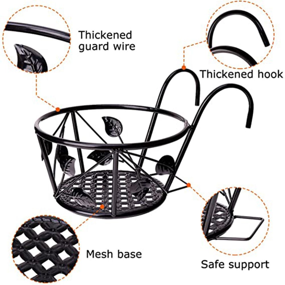 Iron Wire Hanging Flower Pot Holder Brackets Balcony Display Shelf Garden Plant Flower Holder Balcony Home Decoration โ image 3