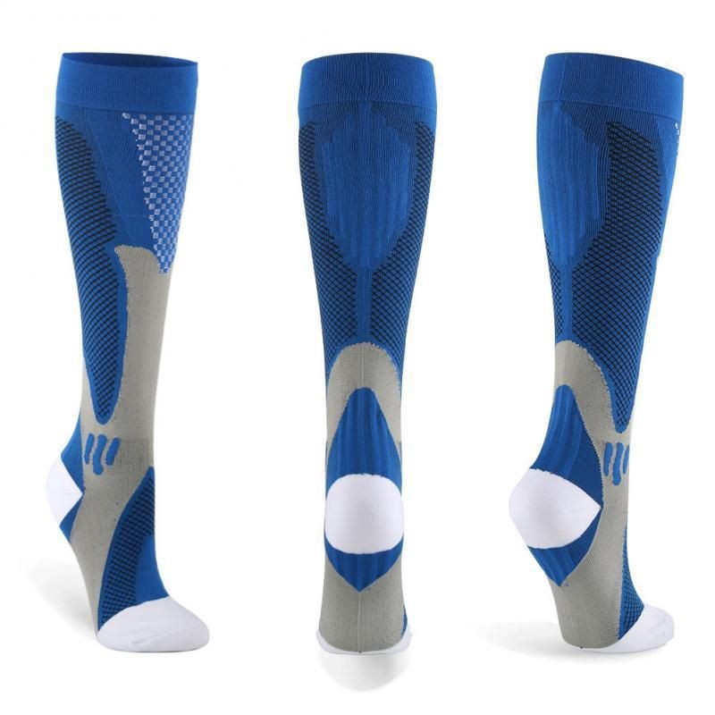 Copper Compression Socks for Running Travel Sports Anti Fatigue Support XXL Unisex - Blue — image 5