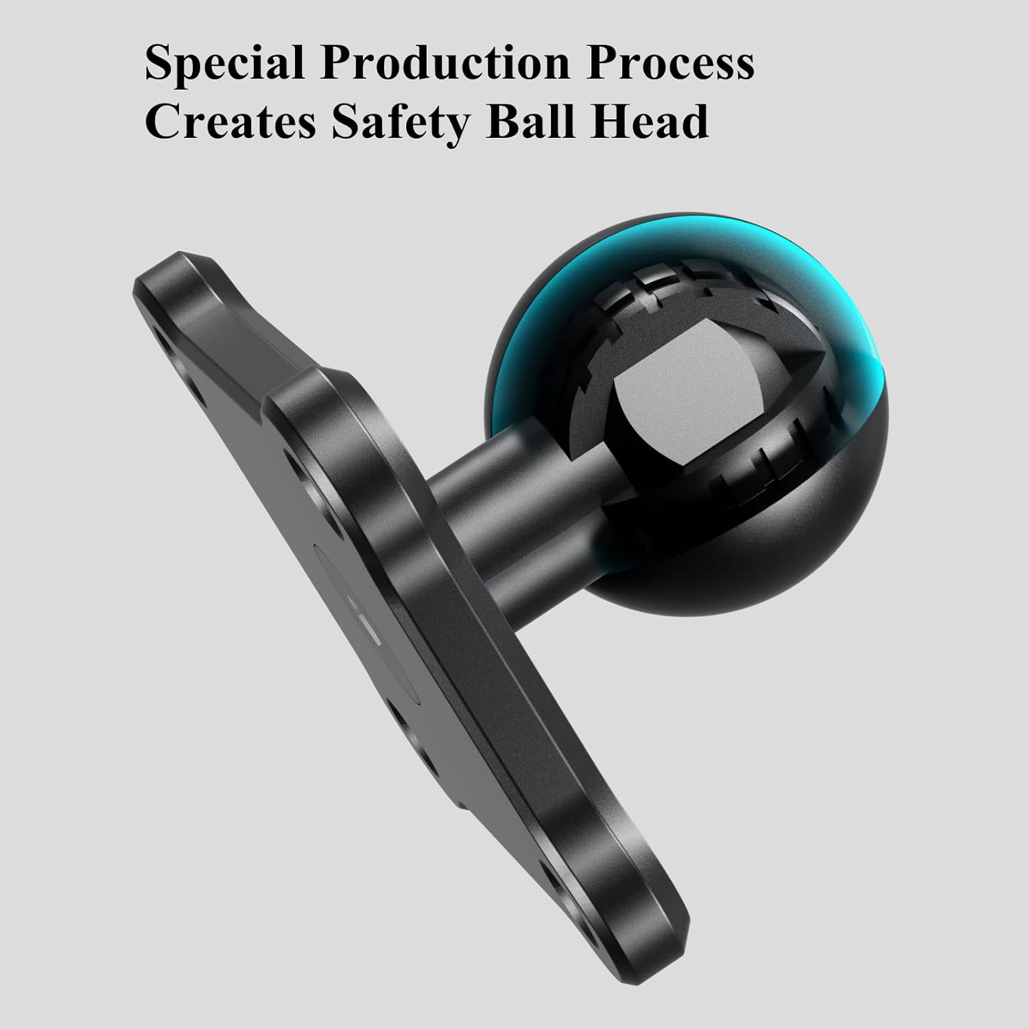 1'' Ball Mount Base with Aluminum Alloy 4-Hole AMPS Square Plate Compatible with RAM Mounts B Size 1 Inch Ball Double Socket Arm โ image 5