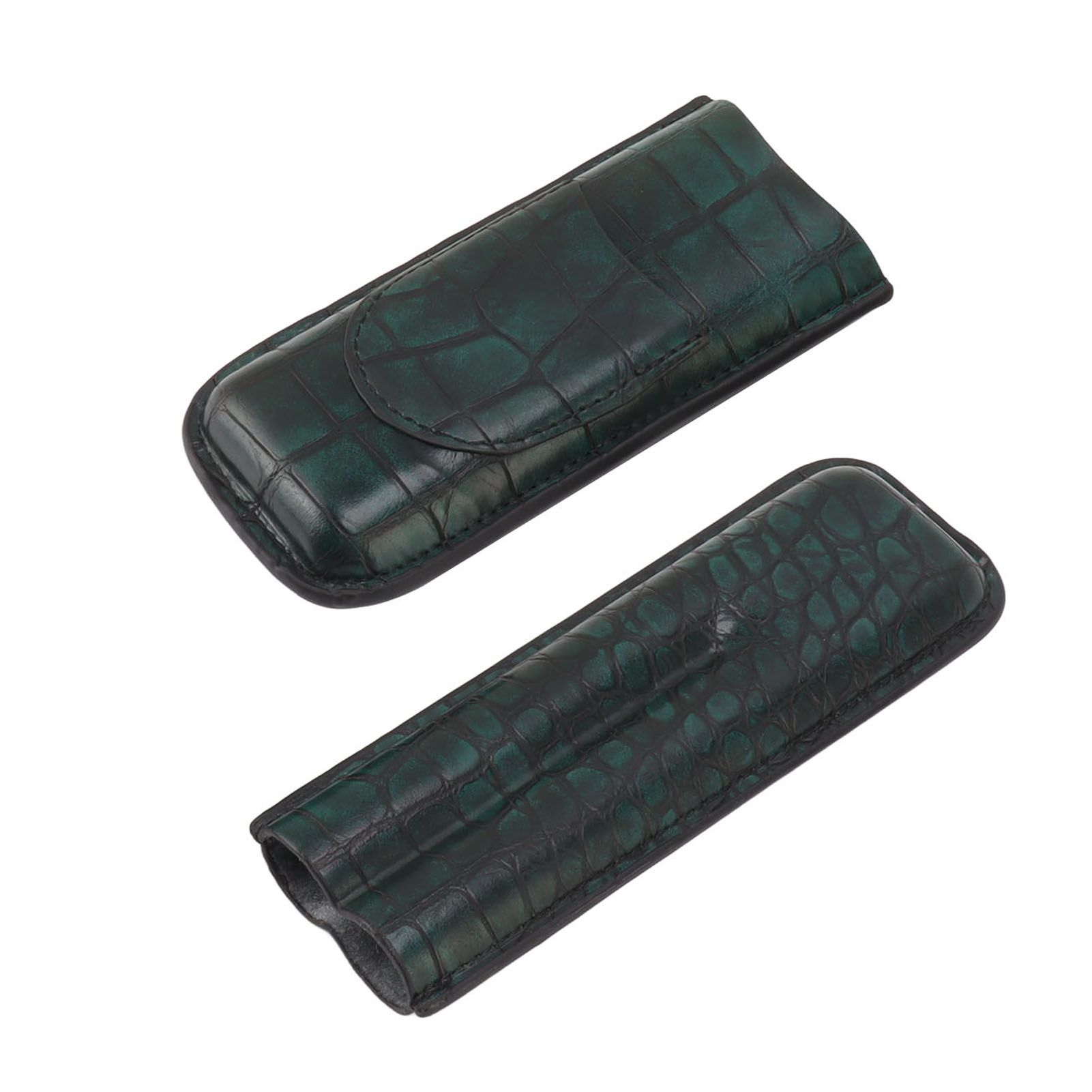 2 Finger Cigar Case Waterproof Portable Artificial Leather Cigar Case Box for Men Office Business — image 2