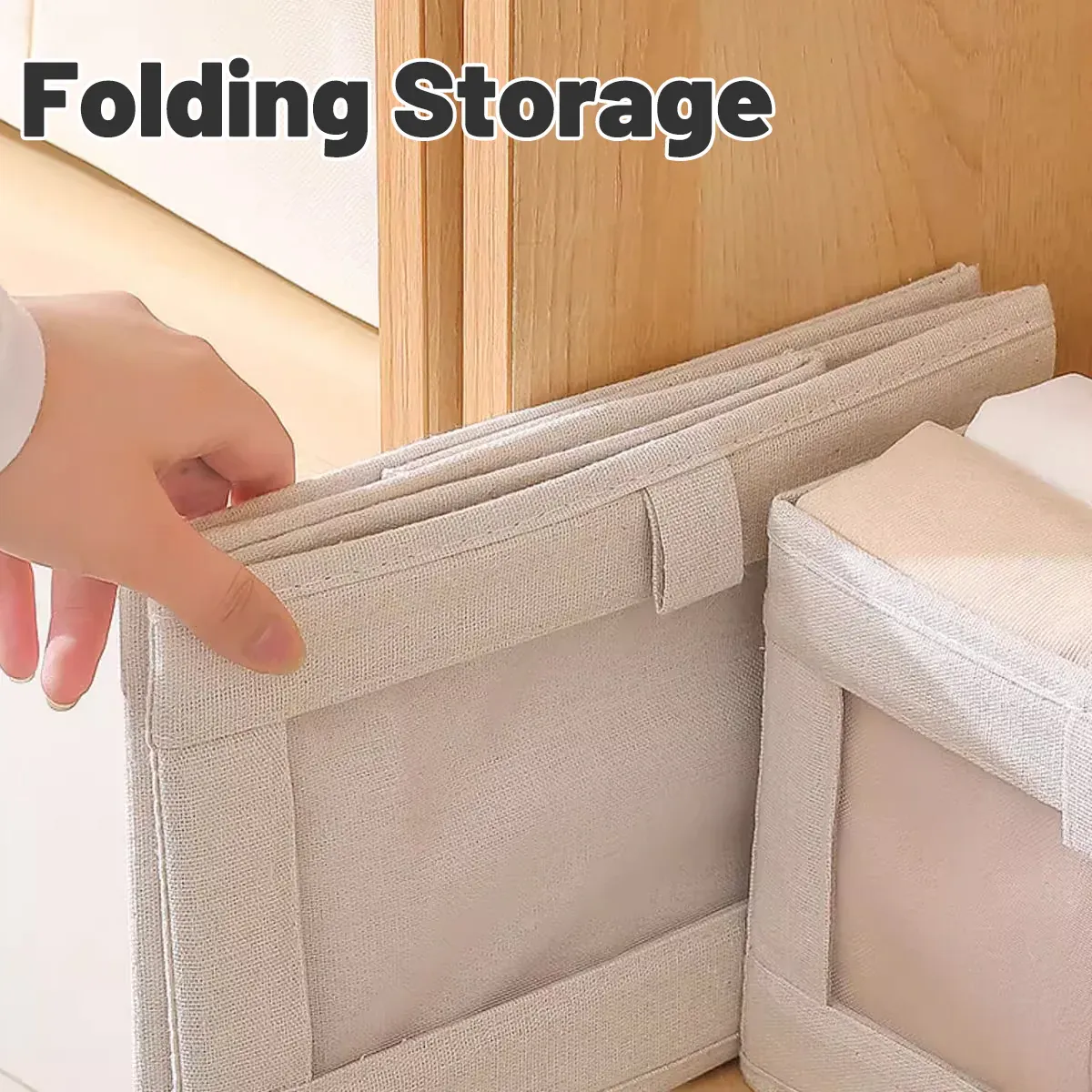 4pcs Visual Window Shirt Organizer Box Clothing Storage Basket Fabric Organizer — image 5