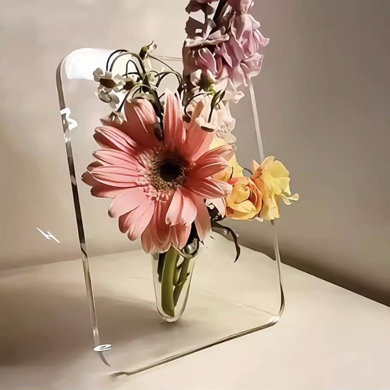 Photo Frame Shaped Clear Acrylic Flower Vase -Picture Frame Vase Flower Arrangement Holder as a Unique Flower Vase for Room Decor โ image 2