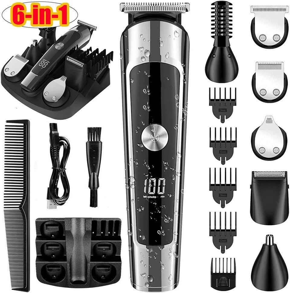 Waterproof Electric Shaver Men'S Hair Trimmer Multifunctional Hair Clipper Nose - Black - Size L — image 3