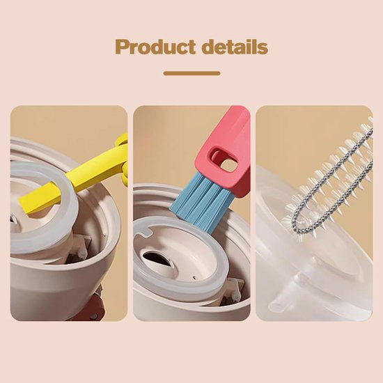 3-in-1 Crevice Brush - Multifunctional - Lid Brush - Suitable for small spaces, various cups and bottles — image 3