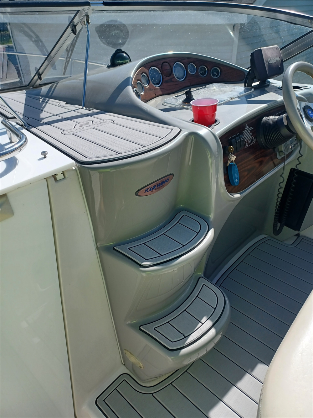 2004 Four Winns 248 Vista Swim Platform Cockpit Bow Pad Boat EVA Foam Faux Teak Deck Floor Mat SeaDek MarineMat Style Self Adhesive — image 3
