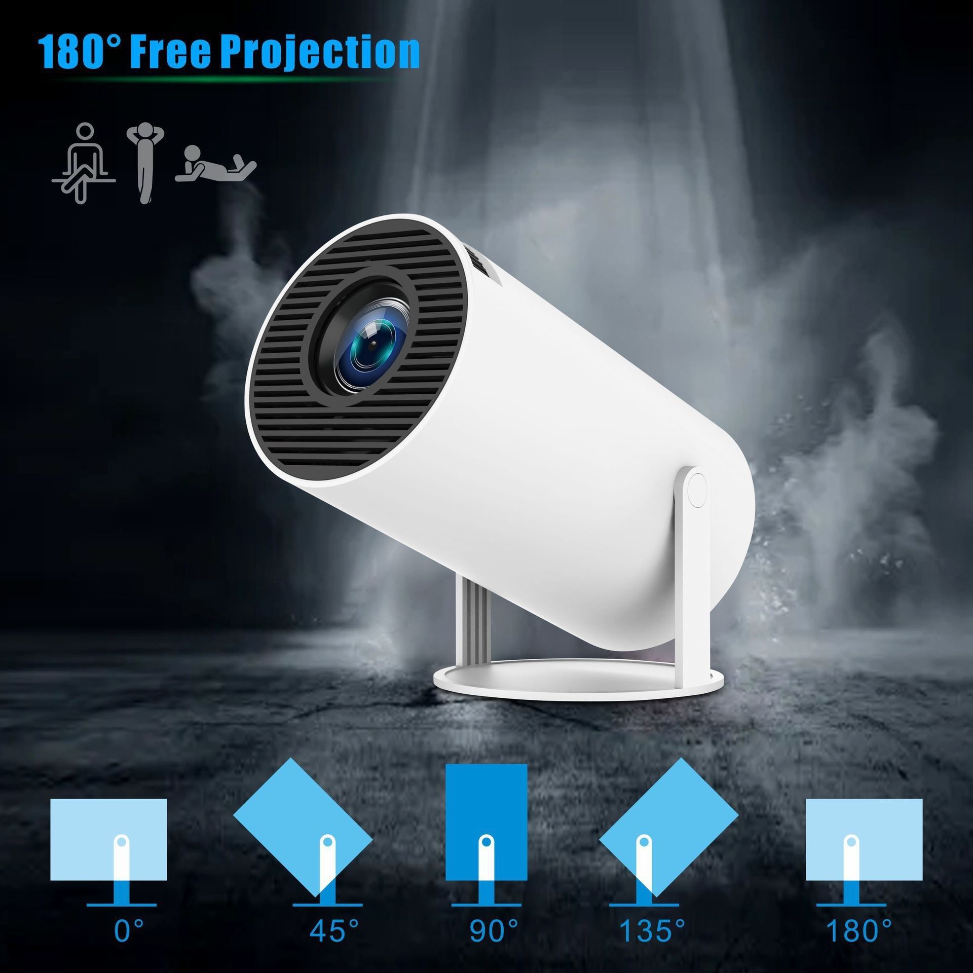 Mini Projector Smart Portable Projector with 180° Rotation, Auto Keystone, Support 1080P, Compatible with HDMI/USB — image 2