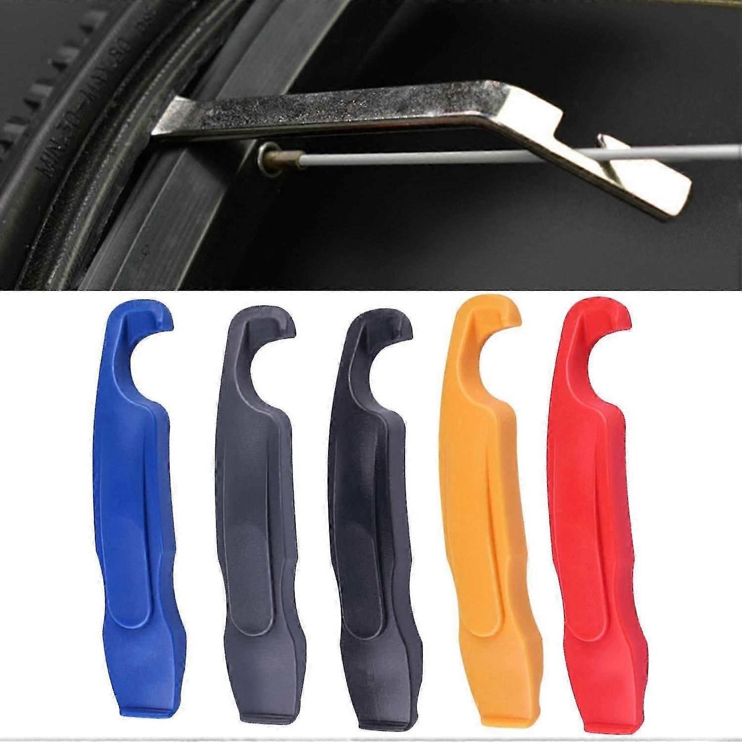 3pcs Bike Tyre Lever Set Nylon Bicycle Tire Removal Tool Cycling Repair Accessory - Yellow — image 2