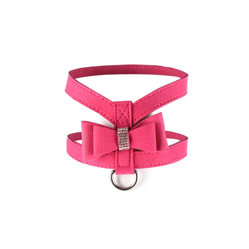 Pet Harness Dog Leash Small Breathable Outdoor Rose Red style L: chest circumference 38-46 head circumference 41