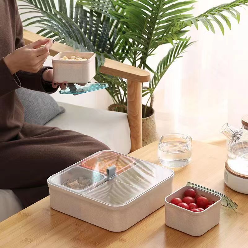 Snack Serving Tray, Appetizer Tray, 4 Compartment Food Platter Dried Fruit Tray Food Storage Containers for Fruit Cakes kitchen โ image 4
