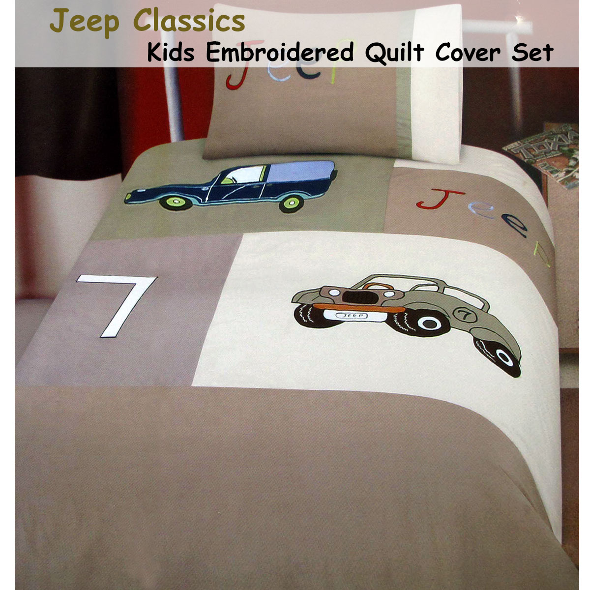 Jeep Classics Embroidered Quilt Cover Set Single — image 2