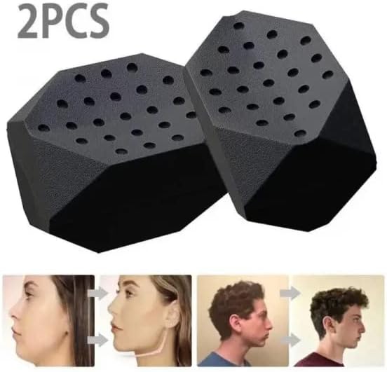 Jawline Trainer - Silicone Jaw Trainer - Powerful jaw trainer and jawline shaper for all levels - Slimmer, firmer and contours the face - 2 pieces (black + โ image 4