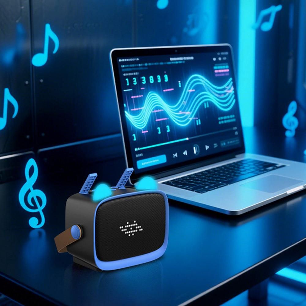 Mini Karaoke Machine - Portable MP3 Player with 2 Wireless Mics Toys & Gifts Blue โ image 3
