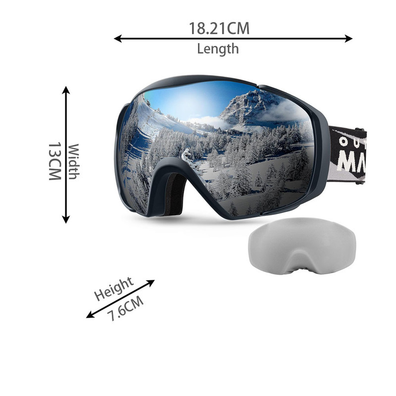 OutdoorMaster Ski Goggles with Cover Snowboard Snow Goggles OTG Anti-Fog -100% UV Protection-OM-18 โ image 2