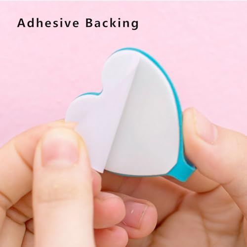 12 pcs Heart Shaped Self-Adhesive Wall Hook Door Hook Coat Hooks, Stainless Steel Strong Sticky Decorative Hooks for Kitchen — image 3