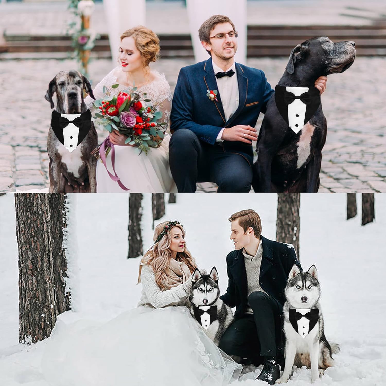 Formal Dog Smoking Set Collar Neckband Adjustable 12.5-21 Inch Black Formal Dog Dress for Wedding Engagement Birthday Fits Small Medium Large Dogs and Other — image 6