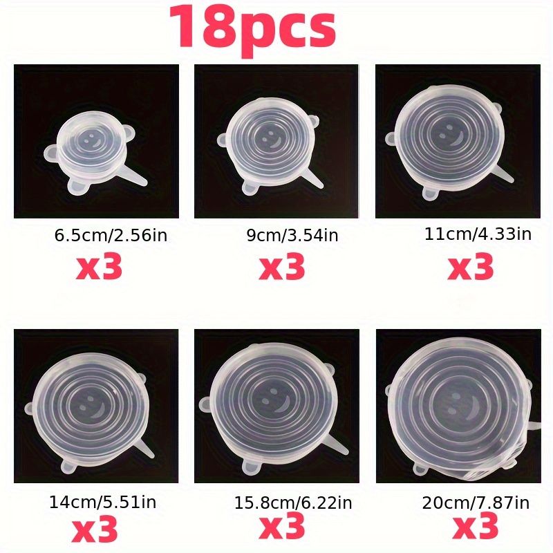 12/18pcs of Flexible Silicone Bowl Covers, Sealed Packaging for Refrigerator And Microwave, Kitchen Food And Vegetable Preservation Additions 18 Pcs