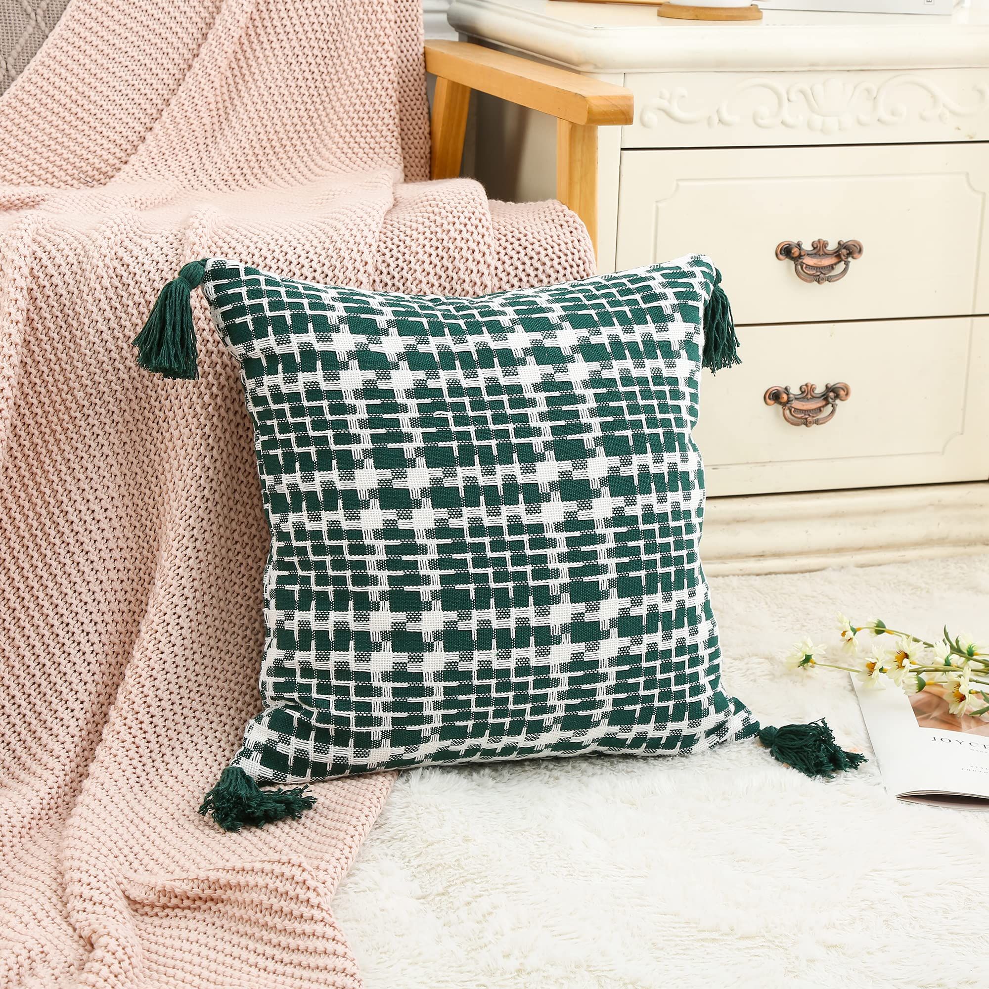 Decorative Throw Pillow Covers 18x18 Set of 2 for Couch Soft Farmhouse Cushion Shell for Living Room, Bedding, Sofa โ image 5