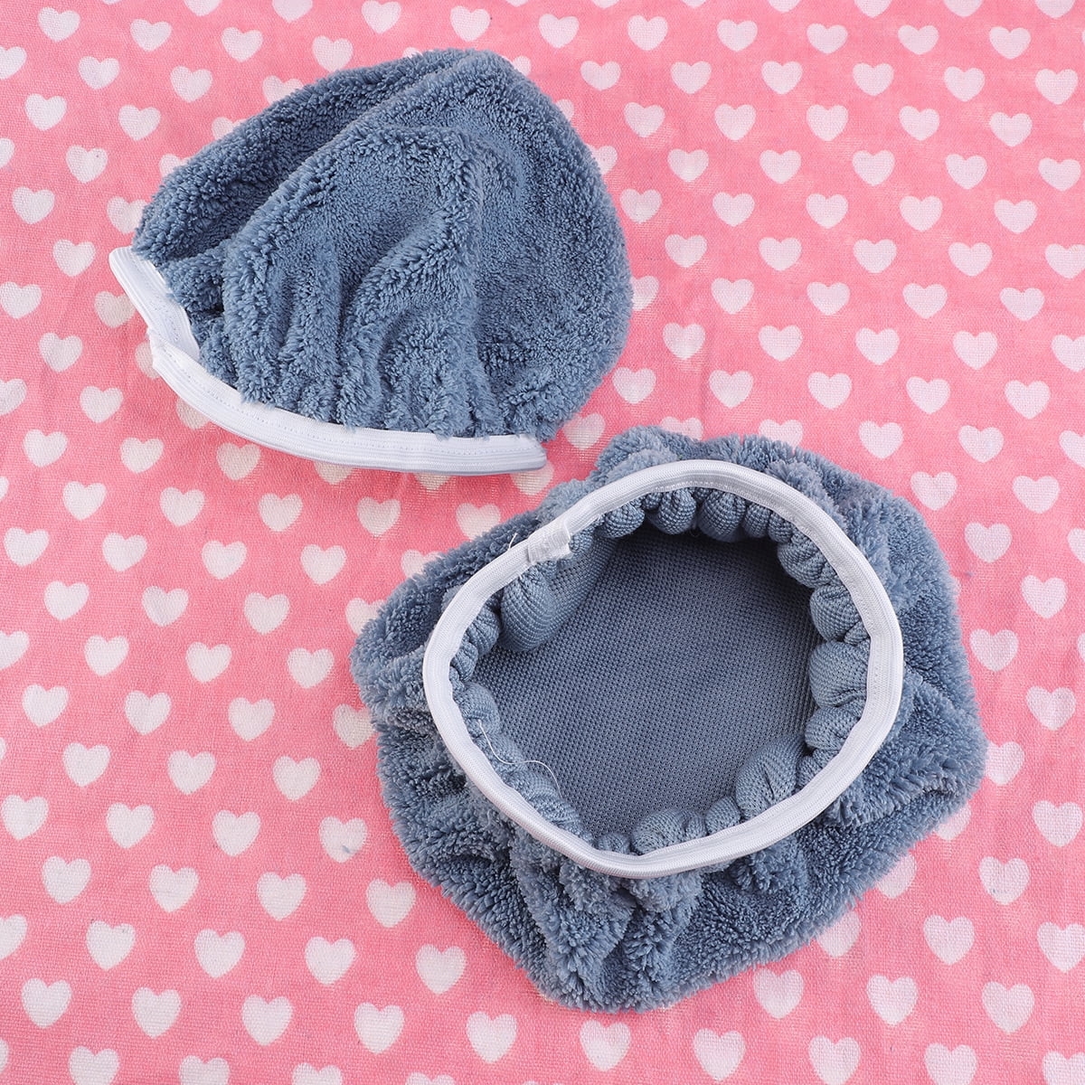5 PCS Car Polishing Waxing Coral Fleece Bonnets Pads - 9-10 inch (Grey) Grey โ image 3