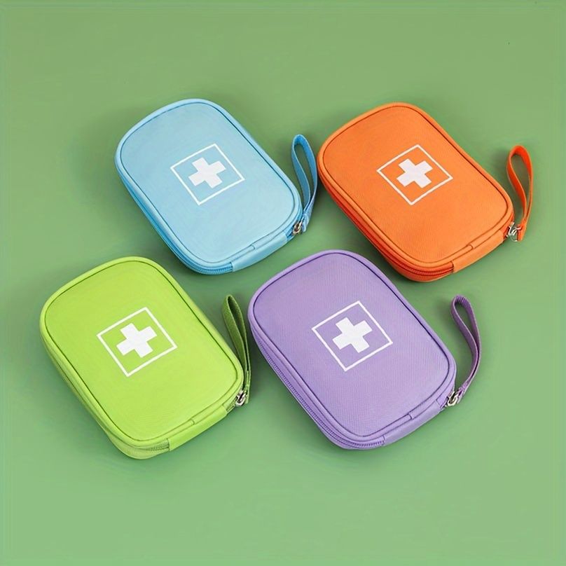 Small Portable Oxford Cloth Medicine Storage Bag, Solid Color Square Outdoor Pouch for Organizing Medications Blue — image 2
