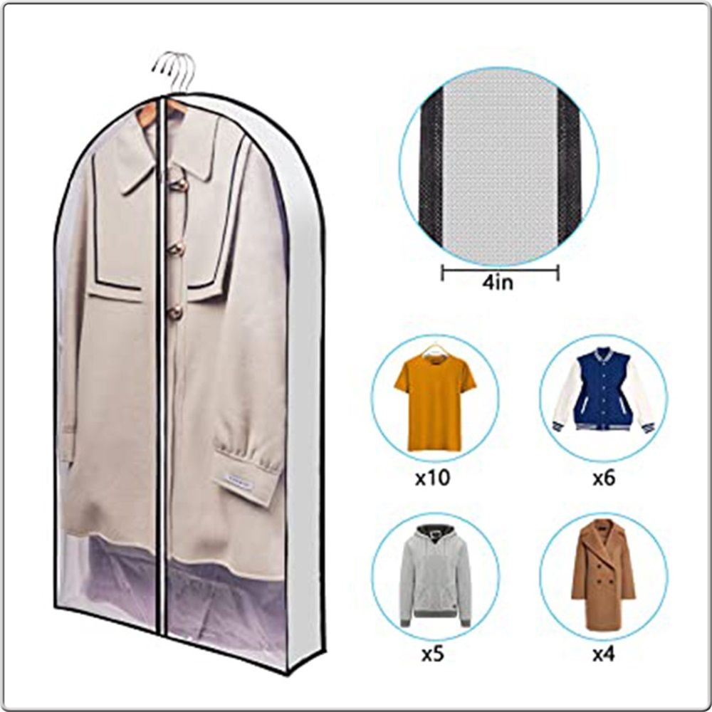 Breathable Fur Coat Storage Bags Dress Bags for Gowns Long Dust Covers for Hanging Clothes with Gussted Wrinkle Free for Leather Jacket Fur Coat Puffy Dress — image 3