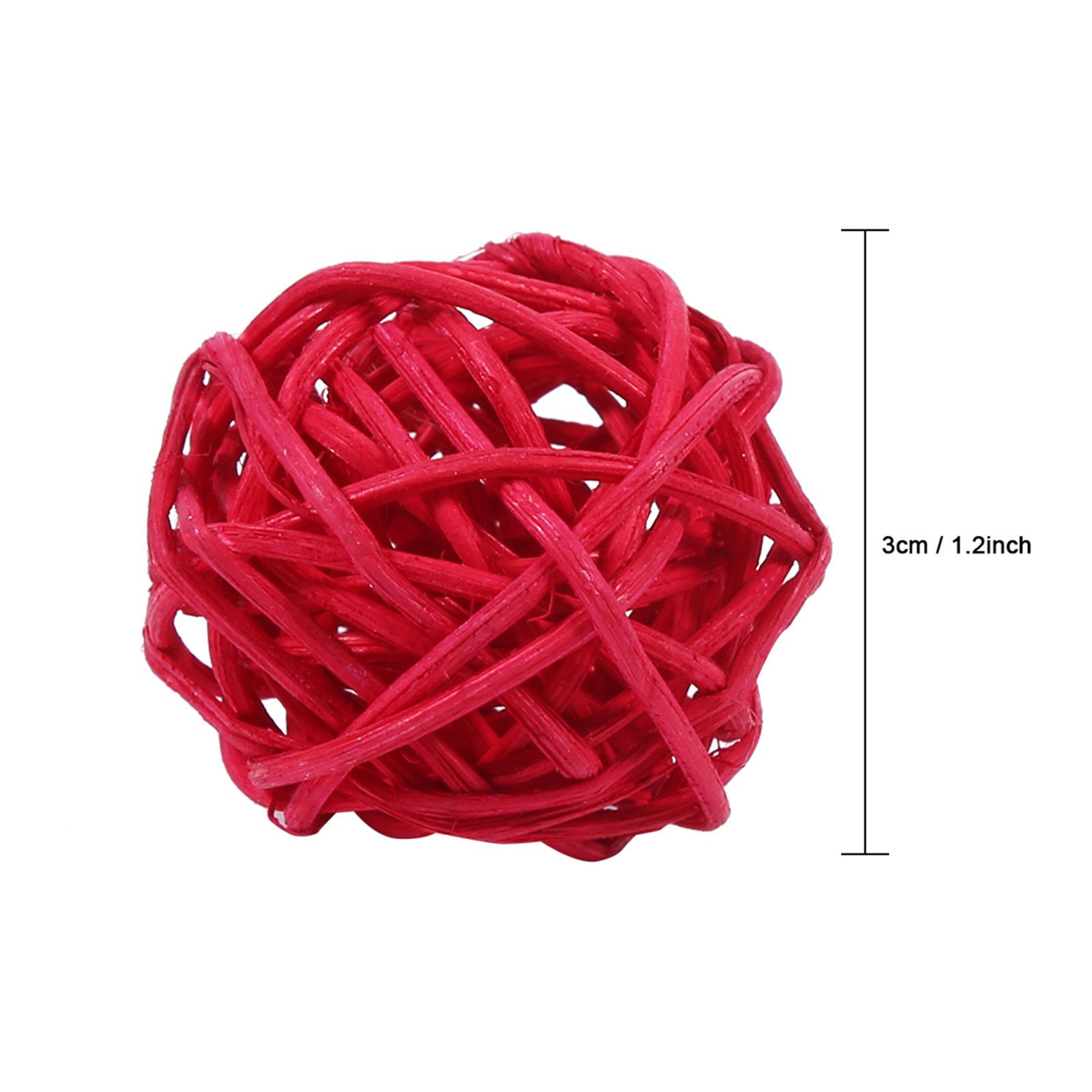 20Pcs Decorative Rattan Balls Ornaments Wedding Christmas Birthday Party Decorations (Red) — image 4