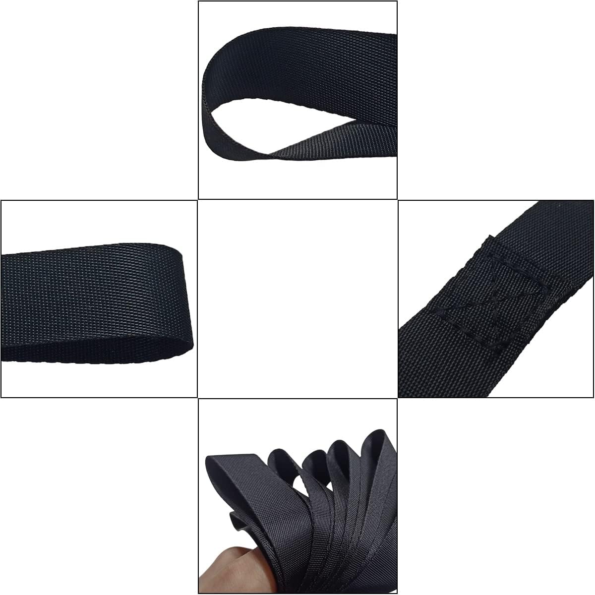 Black Soft Loop Tie Down Straps (6 Pack) 4500Lbs Breaking Strength and 1500Lbs Load Capacity, 12 × 1in Heavy Duty Tie Down Loops for Securing ATV UTV — image 6