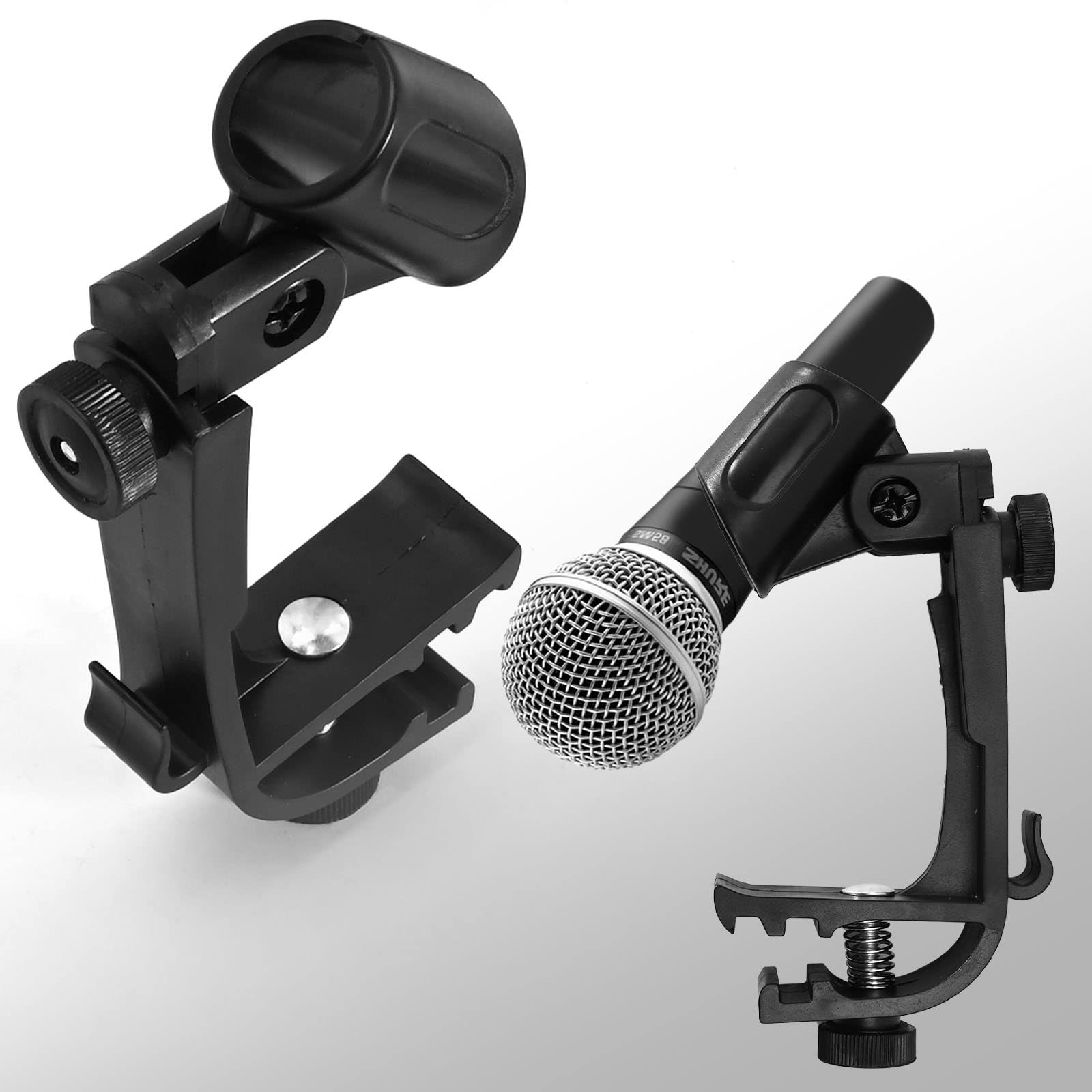 2-PCS Microphone Clips for Drums Microphone Clip Microphone Clips for Stands Mic Clips Adjustable Drum Loop Microphone Clips — image 4