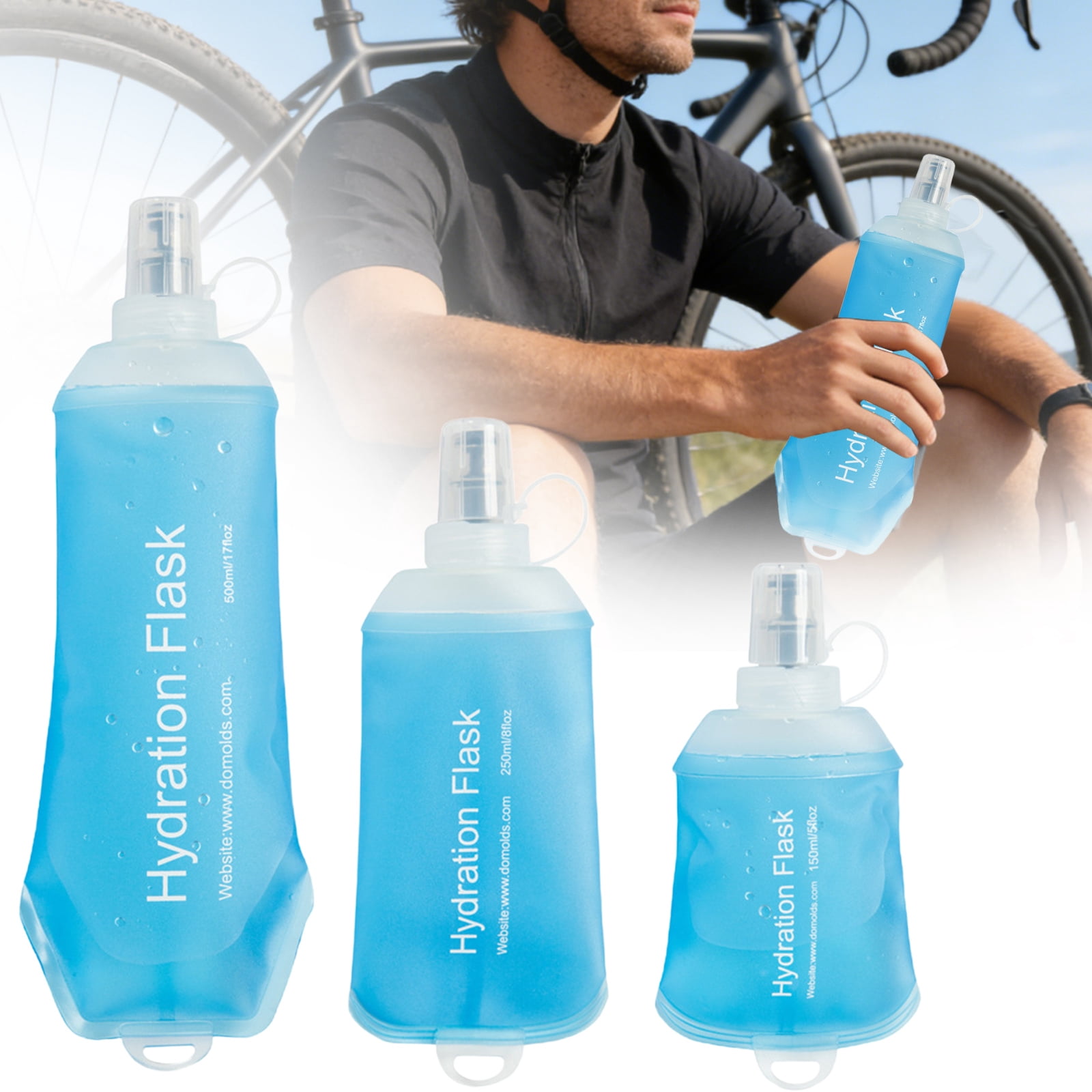 150ml Soft Flask,Light Tpu Foldable Soft Water Bottle Leak Proof Hydration Flask,Soft Water Bottle Running for Running Hiking Cycling Camping Portable Travel — image 6