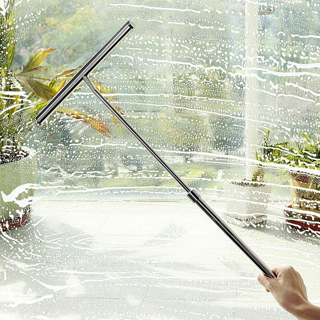 Telescopic Shower Squeegee Window Glass Wiper Scraper Cleaner for Bathroom Car Glass Squeegee Bathroom Black โ image 2