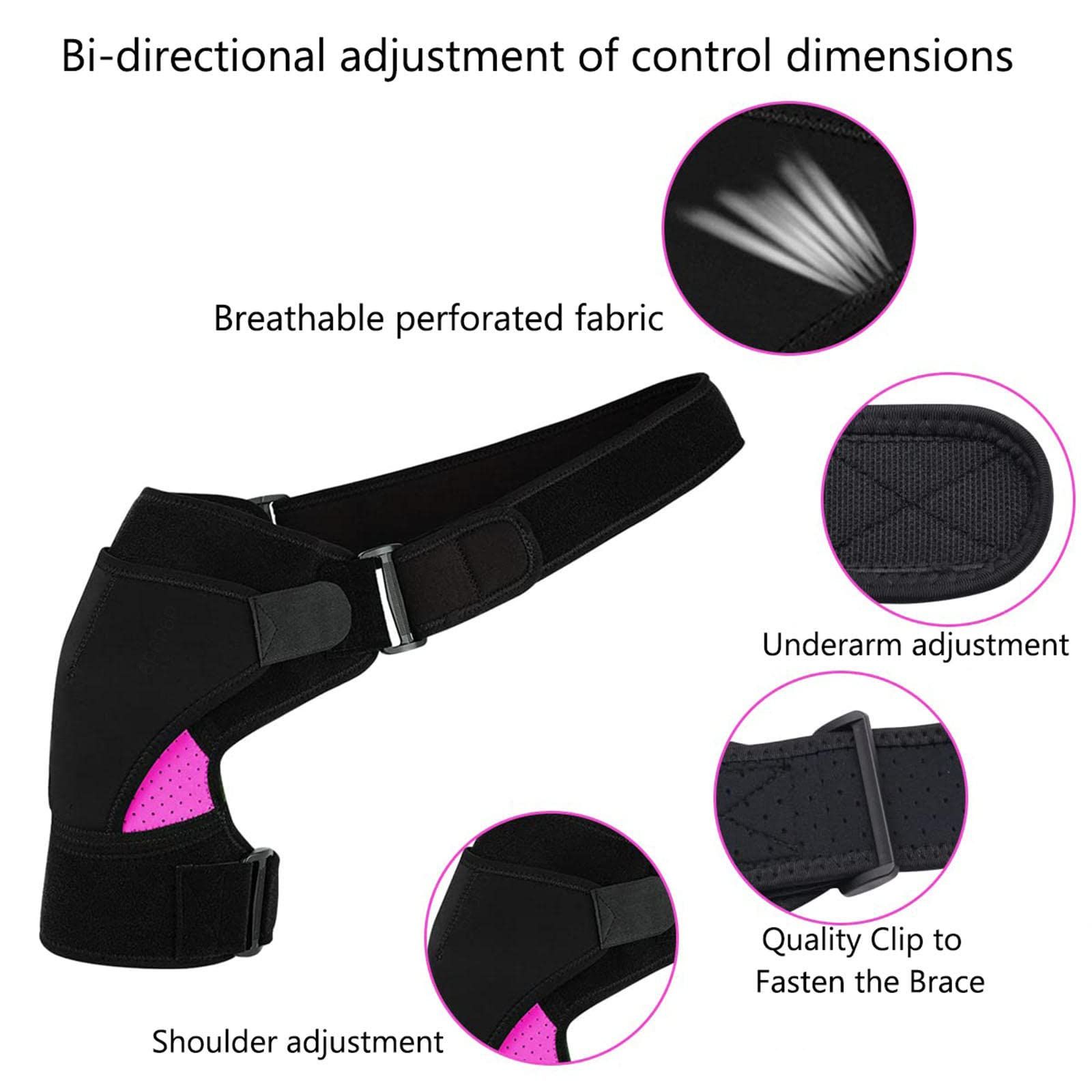 Shoulder Brace Arm Sling for Torn Rotator Cuff Support Compression and Stability Shoulder Harness Sleeve Wrap with Ice Pack Pocket โ image 2