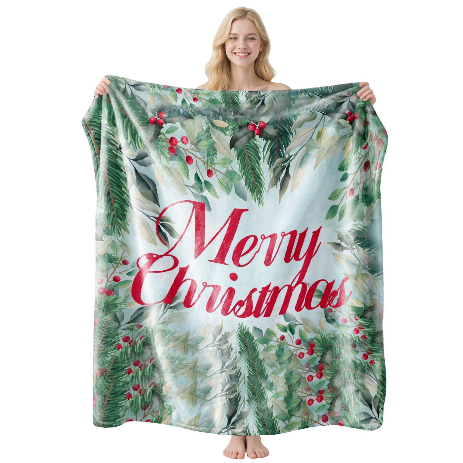 Light‑Weight Festive Flannel Throw, Decorative Air‑Condition Blanket, Desirable Present For Christmas & Halloween Household Scene, Style FLR‑44, Size S, 100 ×
