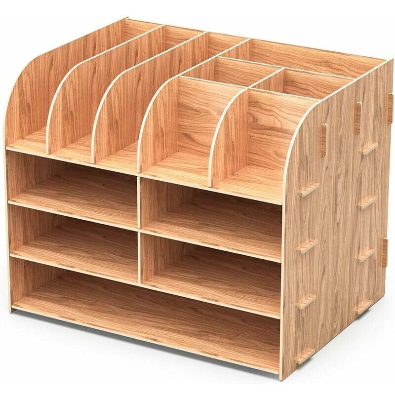 Wooden Desk Organizer for Pen Pencil A4 Paper and Accessories, 32 × 24 × 27cm — image 2