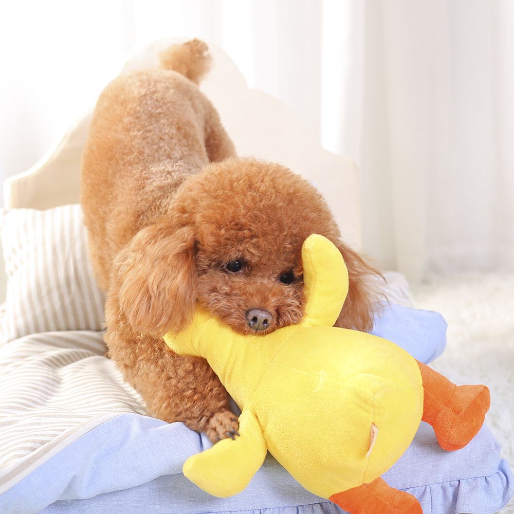 Plush Squeaky Dog Toy, Cute Yellow Duck Stuffing Durable Interactive Toy, Dog Chew Toys for Aggressive Chewers Sound Chew — image 2