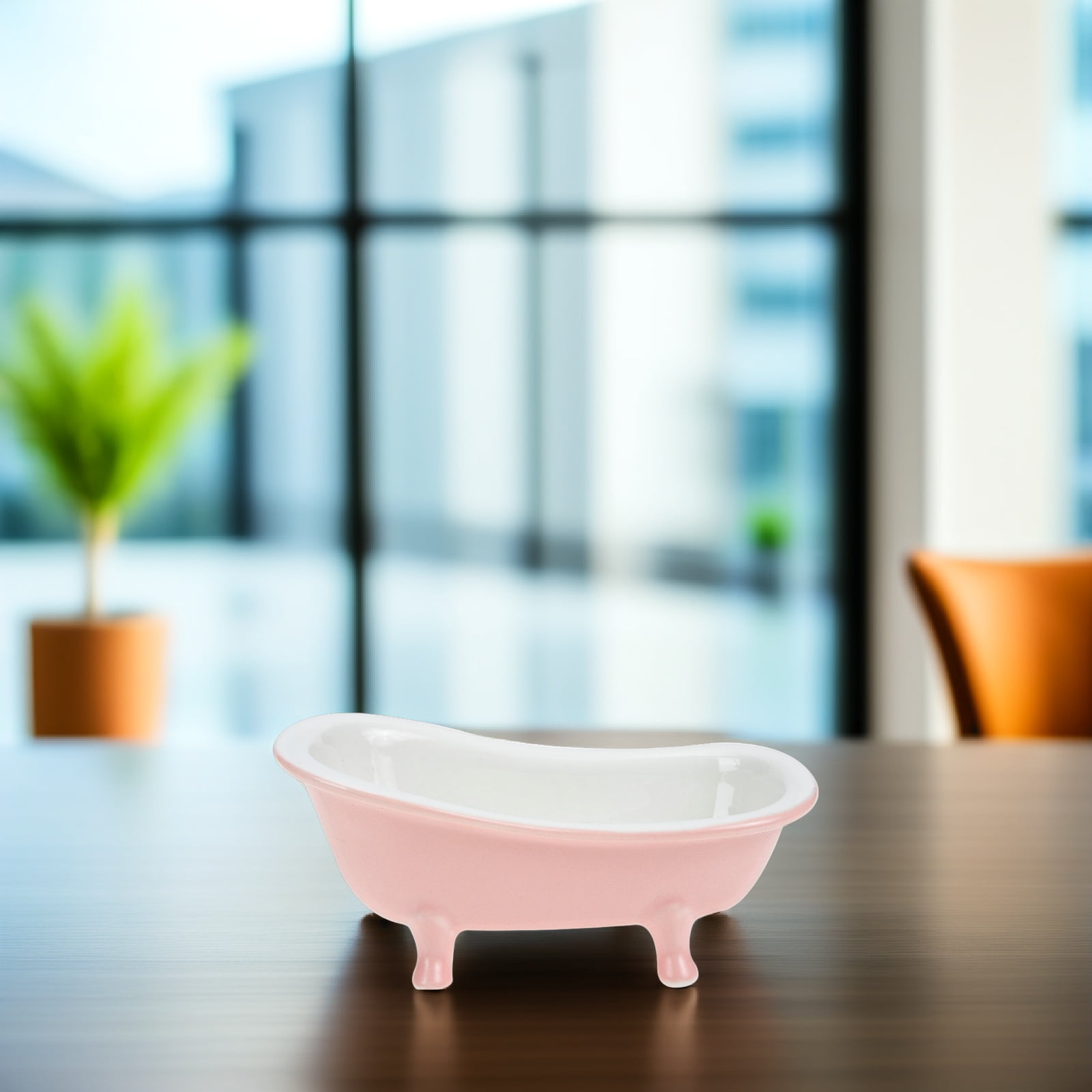 Bathtub Shaped Flower Pot Pink Ceramic 1Set 6.3x3.5x2.8in โ image 6