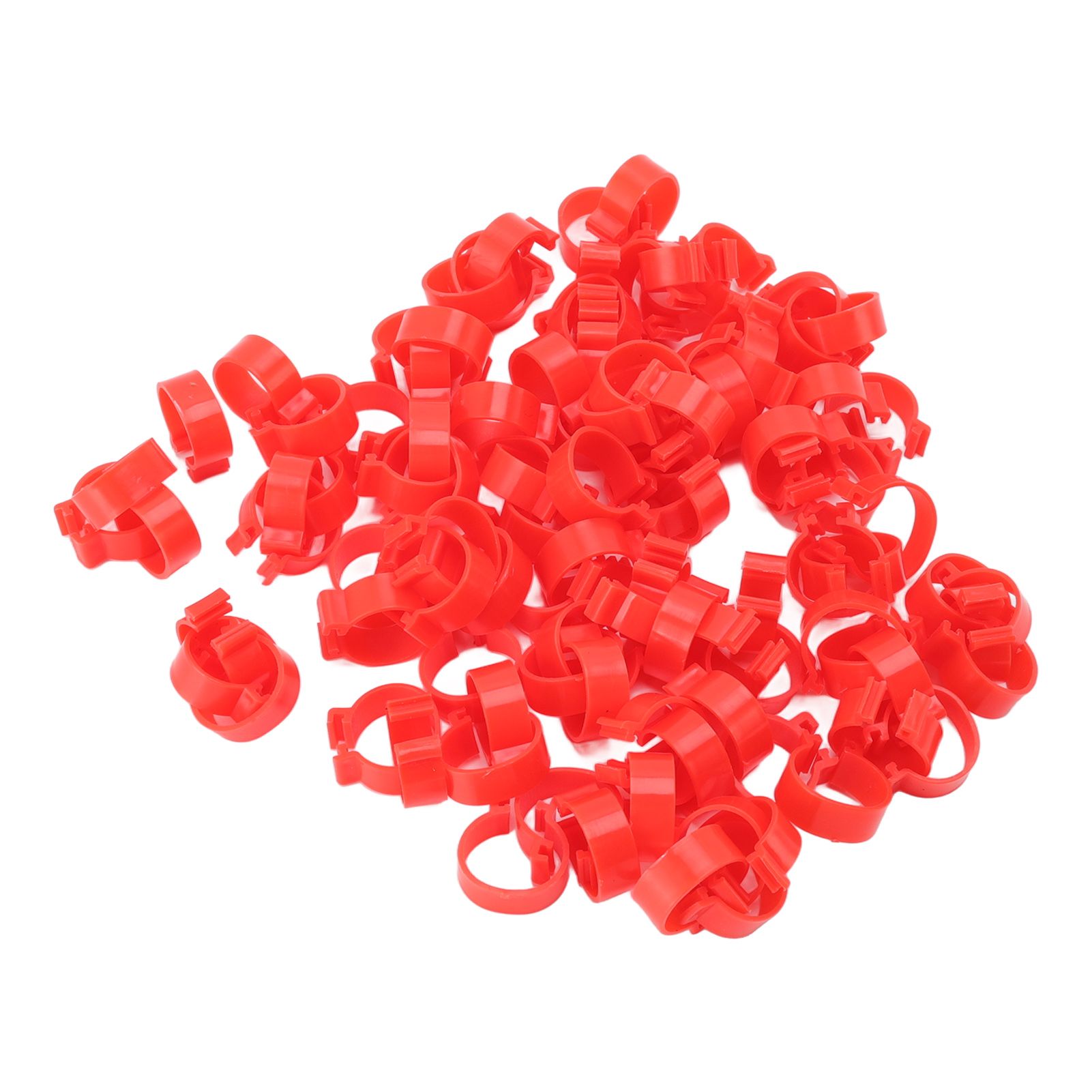 100pcs Poultry Feet Rings PP Plastic Reusable Chicken Duck Goose Leg Bands for Identification Red 16mm/0.6in โ image 3