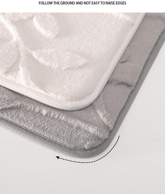 Plush Embossed Leaf Bath Mat - Ultra Soft, Absorbent & Non-Slip Bathroom Rug(Dark gray 50*80㎝) — image 6