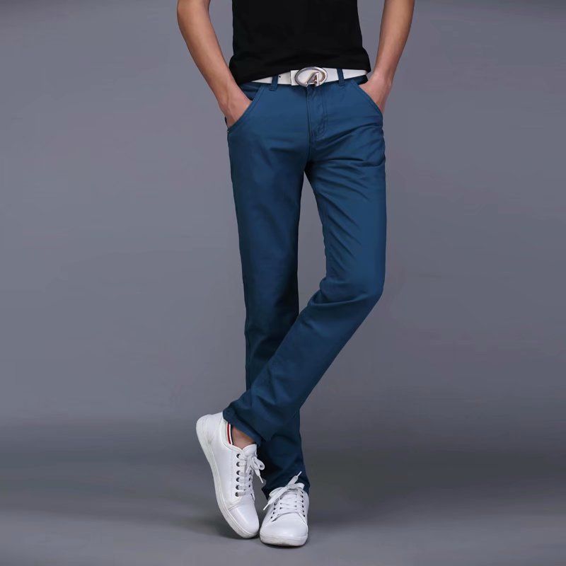 Men's Cotton Chinos Large Size Straight Casual Pants gray 32 โ image 2