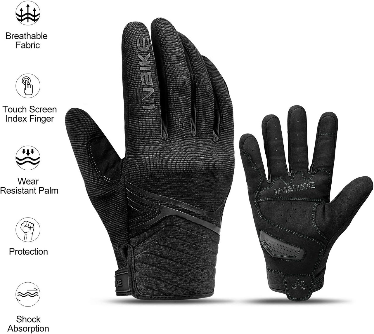 Breathable Mesh Motorcycle Gloves Touchscreen with TPR Palm Pad Hard Knuckle-Black-XLarge โ image 6
