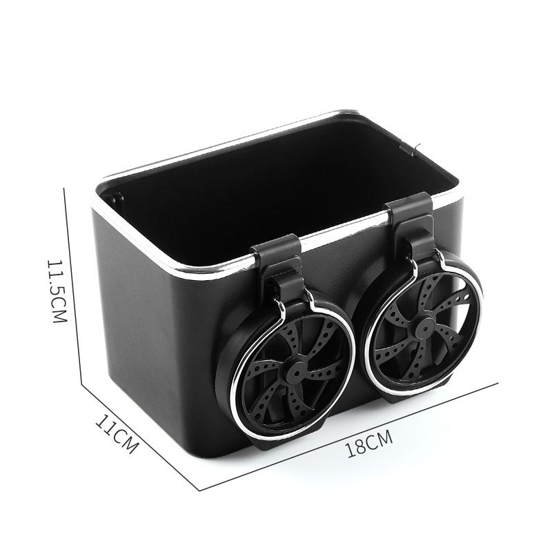 Car Armrest Storage Box Coffee Cup Water Drink Holder for Rear Seat Car storage box Armrest box storage box(Black) — image 2