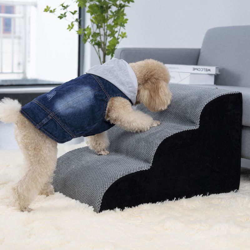 Detachable Washable Non Slip Pet Stairs Ramp Dog Bed Climbing Ladder — image 3