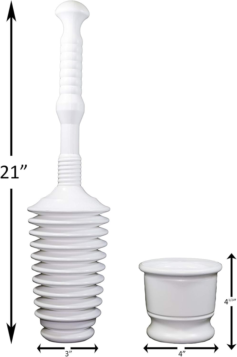 Master Plunger MP500-B4 Heavy Duty Bathroom Toilet Plunger Kit with Short Bucket. Equipped with Air Release Valve, White โ image 2