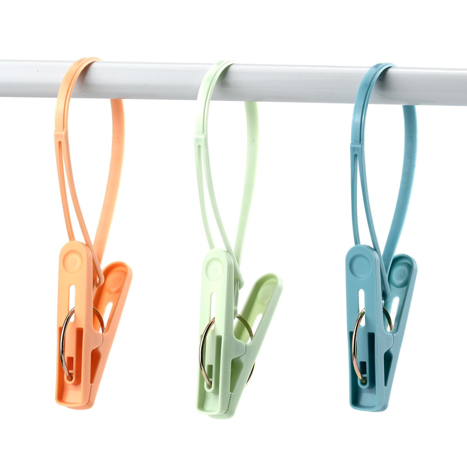 24 Pack Clothes Pins Clothes Peg Clip Pins with Plastic Rope for Clothesline Multicolor Drying Clothing Clips Hooks Clothes Hanger — image 5