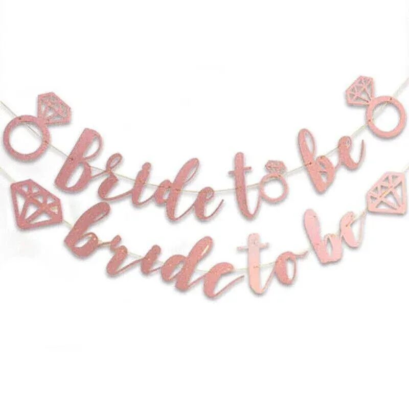 Bride To Be Rose Gold Banner Diamond Wedding Bridal Shower Hens Party Decoration - Diamond Ring โ image 3
