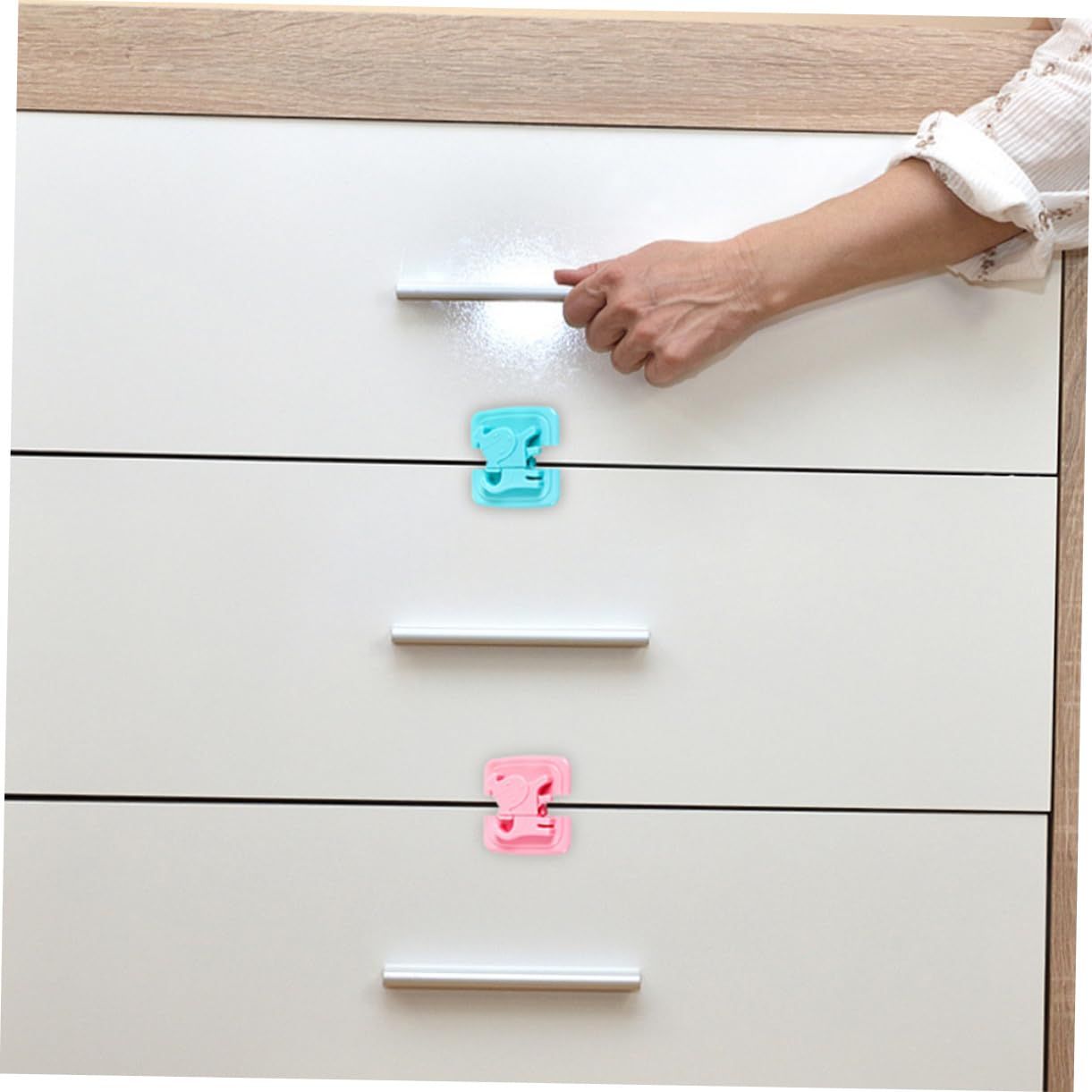 4pcs Security Lock Refrigerator Lock Child Safety Toilets Locks Child Safety Latches Anti Pinch Locks Child Cupboard Locks Multifunction โ image 3