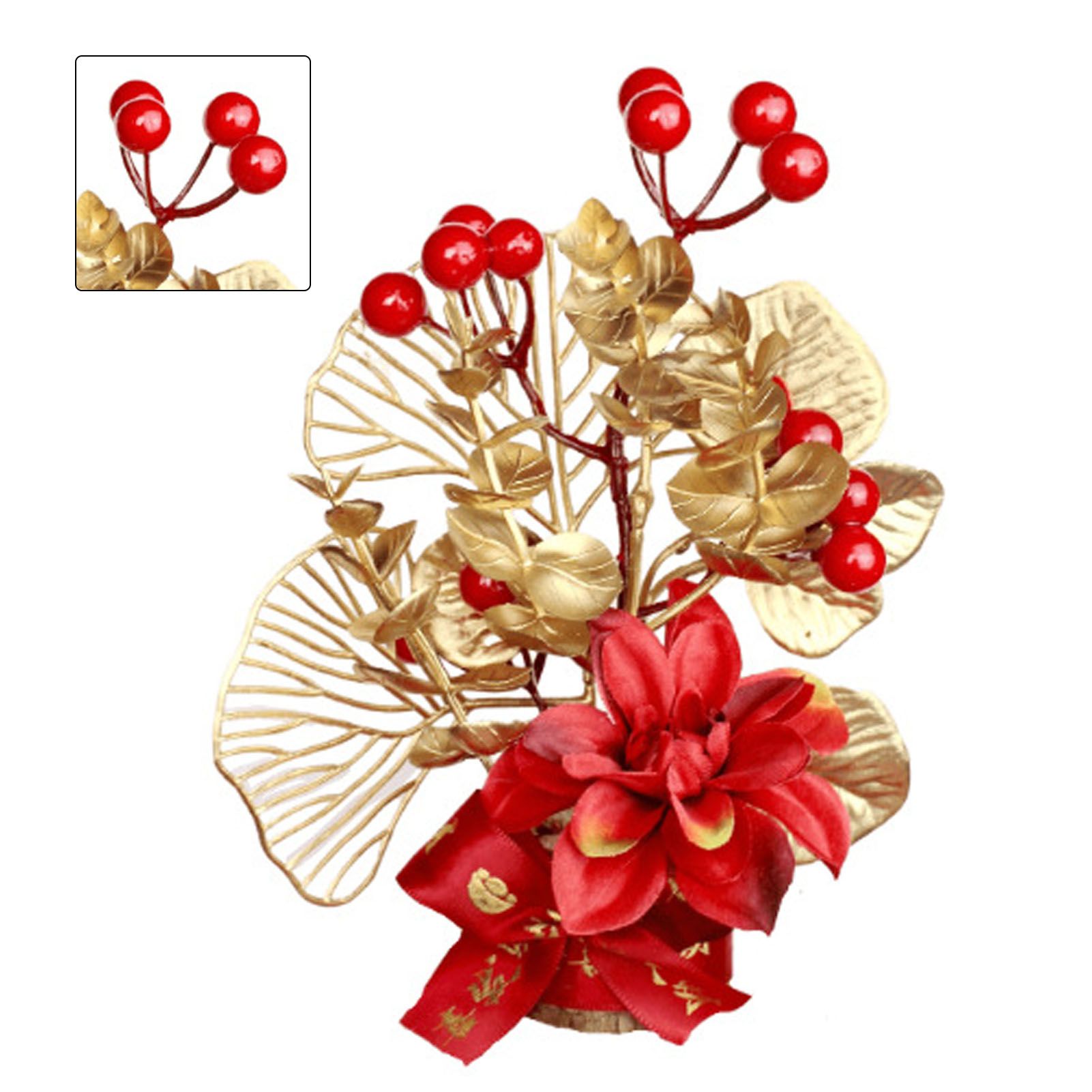 Table Lucky Tree Decoration Lifelike Exquisite Fortune Tree Ornament with Hangtag for Spring Festival Housewarming Small B — image 2