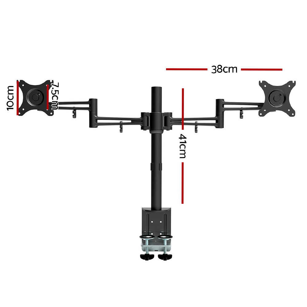 Artiss Monitor Arm Dual Desk Mount Screen Holder Bracket โ image 2