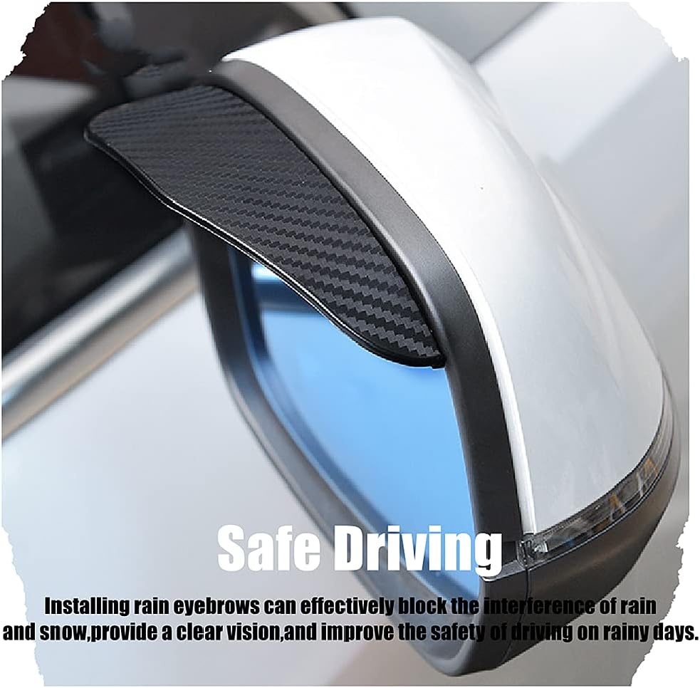 1 pair car side mirror rain cover smoke cap universal carbon fiber rearview mirror side mirror for SUV truck accessories — image 5