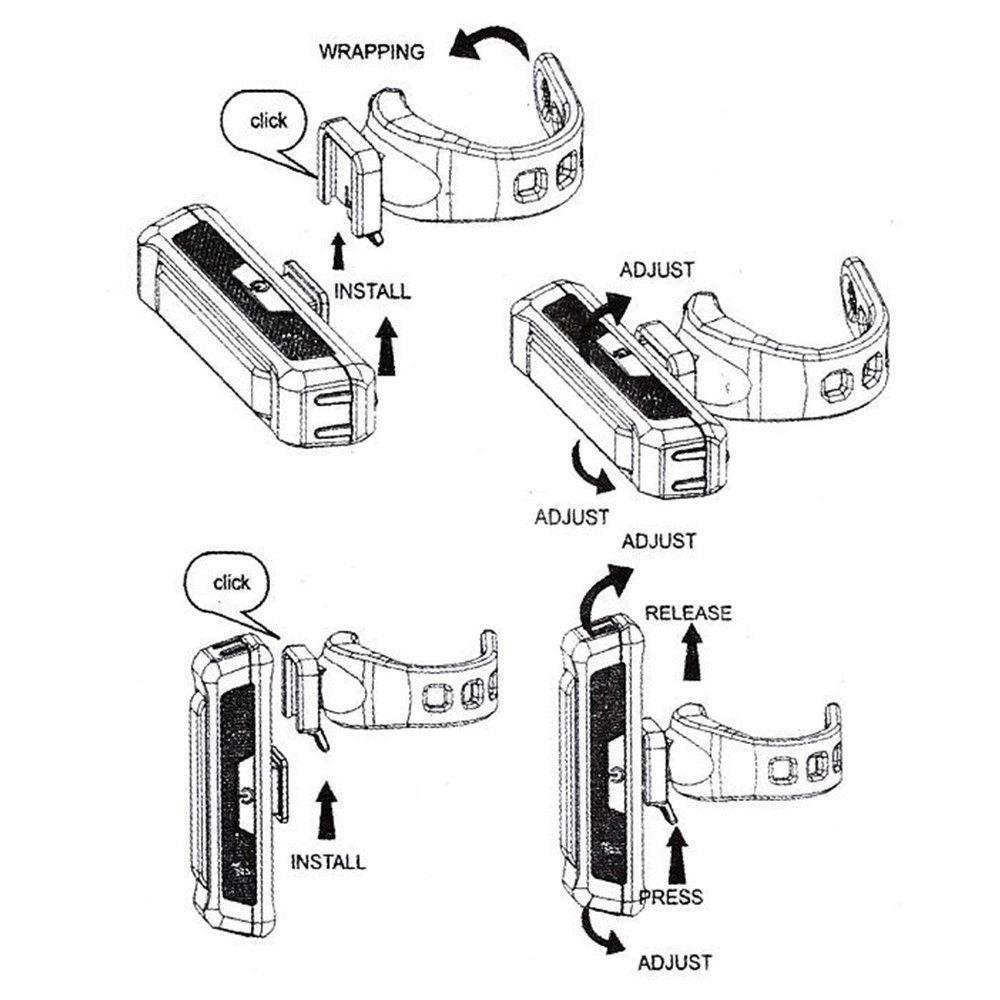 Set USB Rechargeable LED Bike Front Light headlight lamp Bar rear Tail Wide Beam — image 2